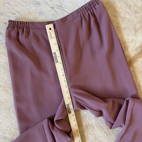 Maya Brooke Chiffon Sheer Pant Duster Set Women 8 Mauve Wedding Party Evening - Picture 14 of 16